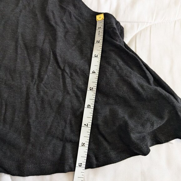 Free People Cropped Halter Tank Top XL Black Knit Linen-blend Long Weekend NWT - Picture 15 of 16